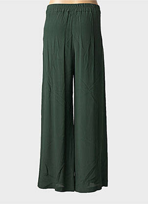 Pantalon large tissage popeline taille haute vert MOMONI femme