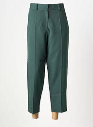 Pantalon 7/8 fermeture zippée sous rabat avec crochet taille normale vert MARGAUX LONNBERG femme