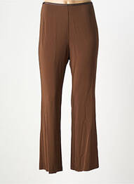 Pantalon droit stretch taille normale marron SIYU femme