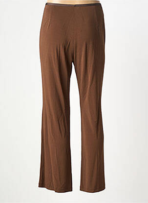 Pantalon droit stretch taille normale marron SIYU femme