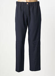 Pantalon droit fermeture zippée sous rabat boutonné taille normale bleu ALYSI femme