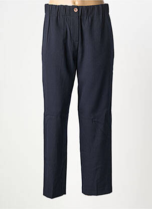 Pantalon droit fermeture zippée sous rabat boutonné taille normale bleu ALYSI femme