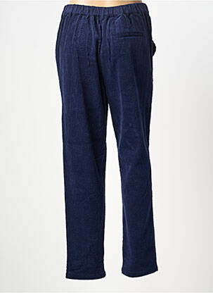 Pantalon droit fermeture zippée sous rabat boutonné taille normale bleu BELLA JONES femme