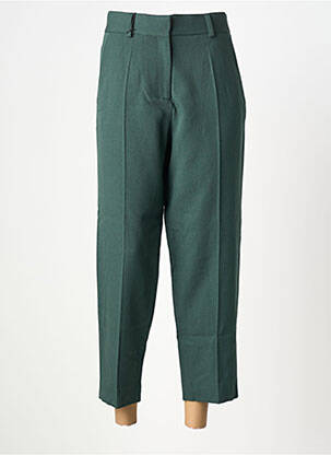 Pantalon 7/8 fermeture zippée sous rabat avec crochet taille normale vert MARGAUX LONNBERG femme