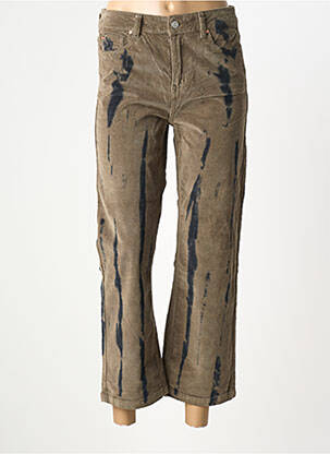 Pantalon 7/8 stretch taille normale vert MKT STUDIO femme