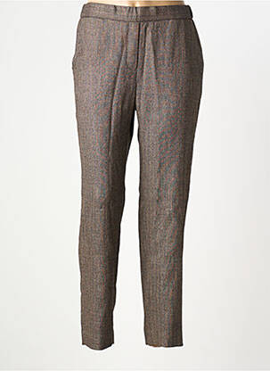 Pantalon droit taille élastique taille normale marron DIEGA femme