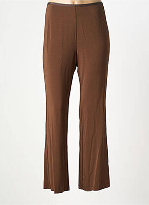 Pantalon droit tissage popeline taille normale marron SIYU femme
