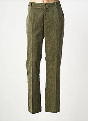 Pantalon droit fermeture zippée sous rabat boutonné taille normale vert MKT STUDIO femme