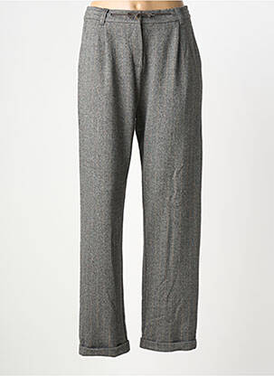 Pantalon large fermeture zippée sous rabat boutonné taille normale gris GOODMATCH femme