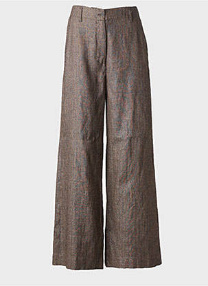 Pantalon large fermeture zippée sous rabat boutonné taille normale marron DIEGA femme