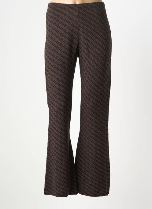 Pantalon droit stretch taille normale marron SIYU femme