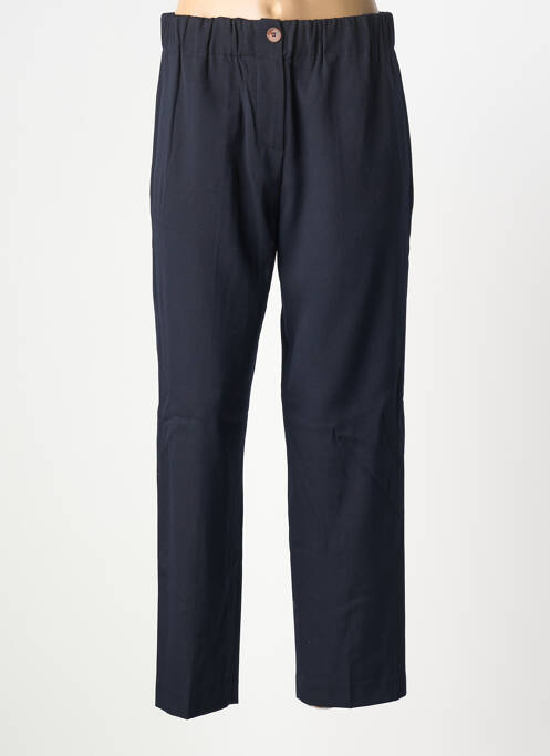 Pantalon droit fermeture zippée sous rabat boutonné taille normale bleu ALYSI femme