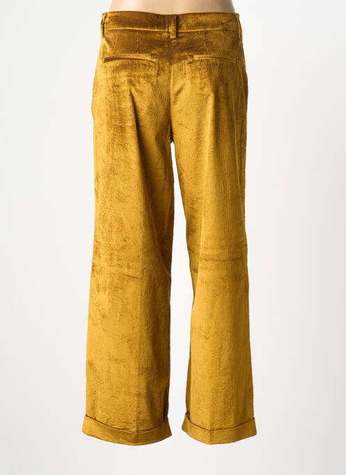 Pantalon droit fermeture zippée sous rabat boutonné taille normale jaune MOMONI femme