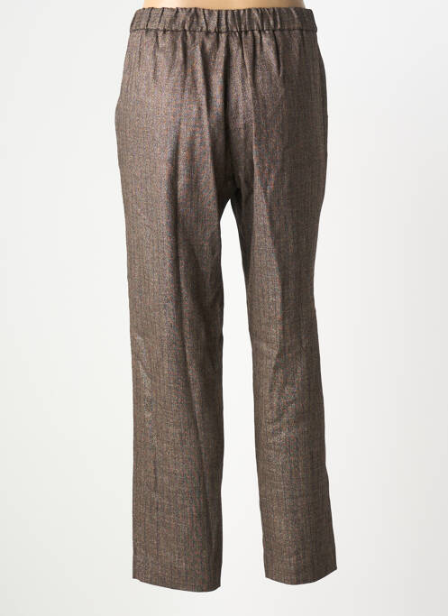 Pantalon droit taille élastique taille normale marron DIEGA femme