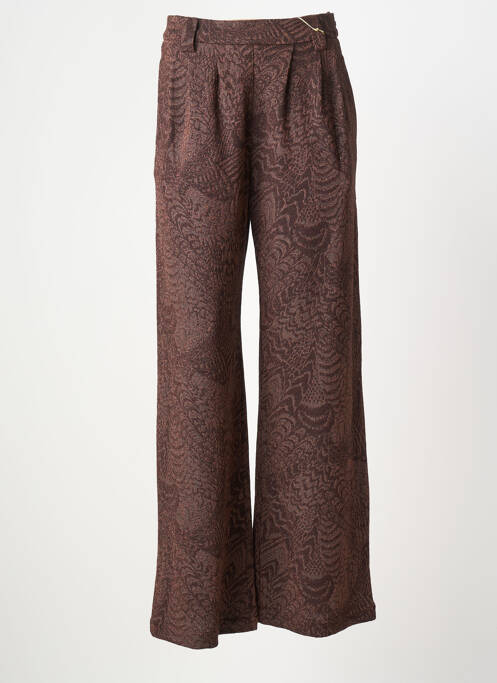 Pantalon droit taille élastique taille normale marron MOMONI femme