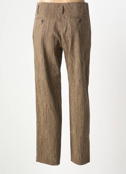 Pantalon droit fermeture zippée sous rabat boutonné taille normale marron POMANDERE femme