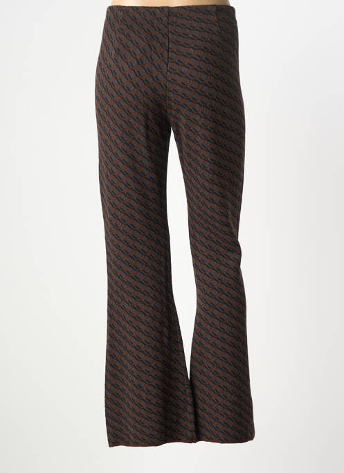 Pantalon droit taille élastique taille normale marron SIYU femme