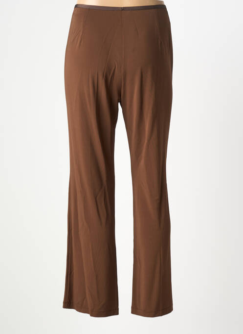 Pantalon droit tissage popeline taille normale marron SIYU femme