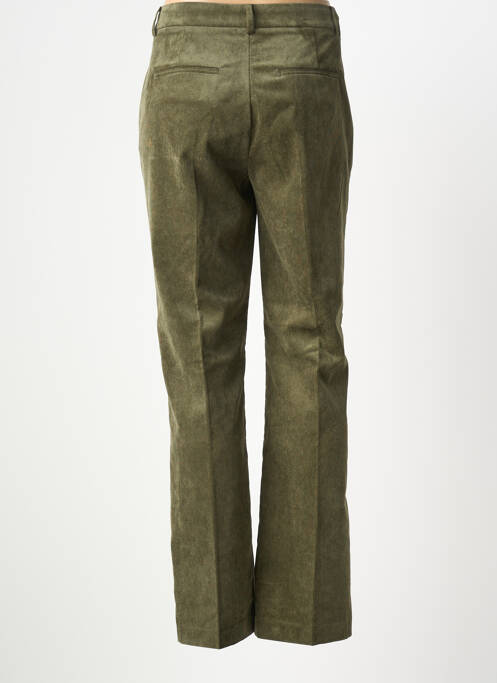Pantalon droit fermeture zippée sous rabat boutonné taille normale vert MKT STUDIO femme