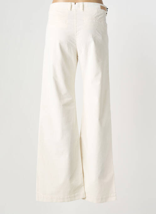 Pantalon large fermeture zippée sous rabat boutonné taille normale blanc FIVE femme