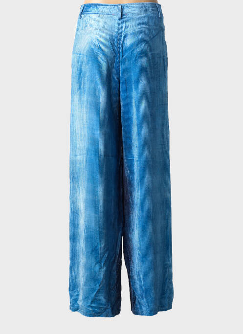 Pantalon large fermeture zippée sous rabat boutonné taille normale bleu FORTE-FORTE femme