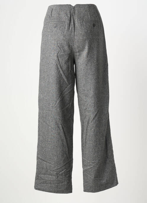 Pantalon large fermeture zippée sous rabat avec crochet taille normale gris BELLE PIÈCE femme