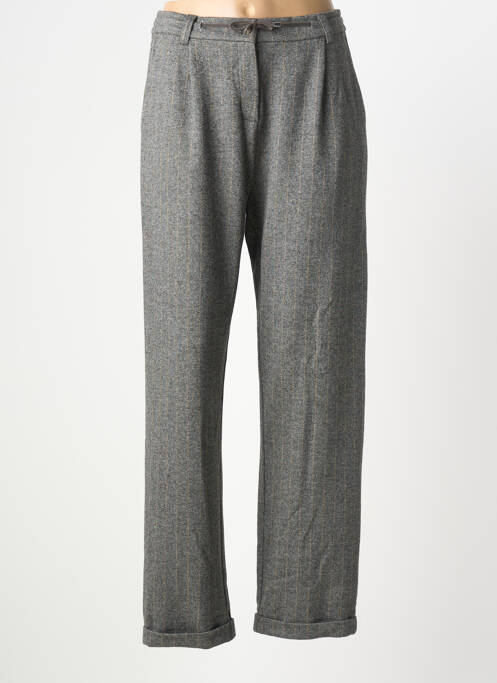 Pantalon large fermeture zippée sous rabat boutonné taille normale gris GOODMATCH femme