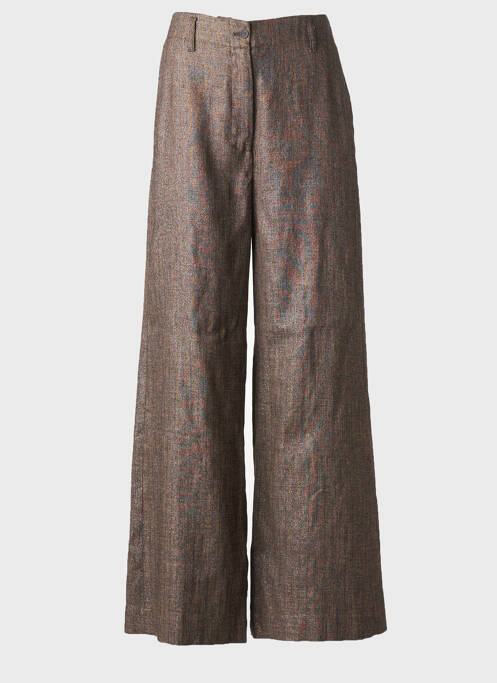 Pantalon large fermeture zippée sous rabat boutonné taille normale marron DIEGA femme