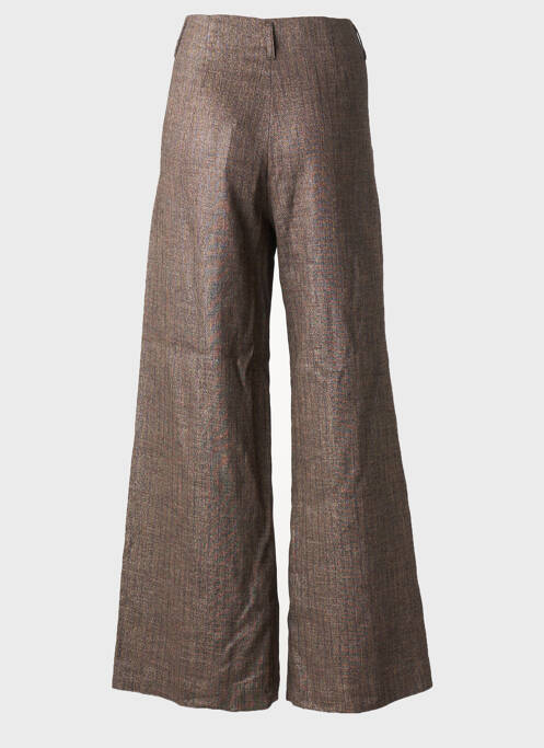 Pantalon large fermeture zippée sous rabat boutonné taille normale marron DIEGA femme