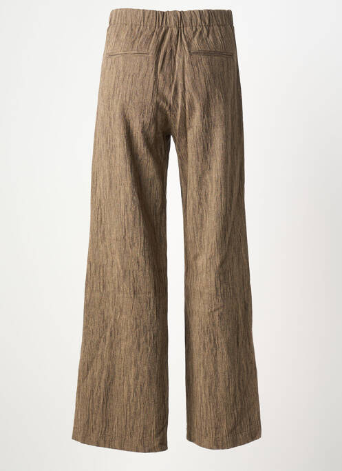 Pantalon large fermeture zippée sous rabat boutonné taille normale marron POMANDERE femme