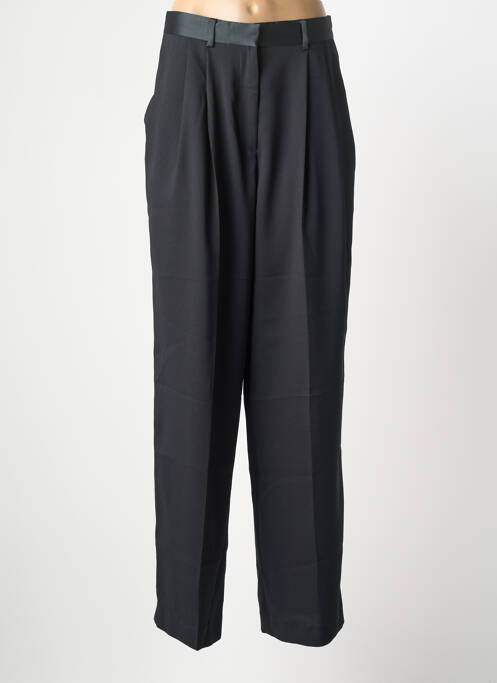 Pantalon large fermeture zippée sous rabat avec crochet taille normale vert LAURENCE BRAS femme