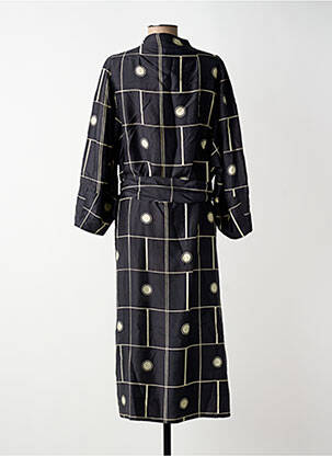 Robe mi-longue imprimé fantaisie manches longues noir SOEUR femme