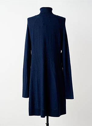 Robe pull coupe droite manches longues bleu LAURENCE BRAS femme