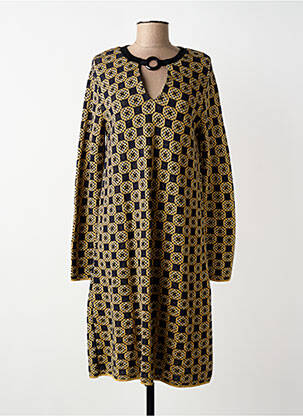 Robe pull coupe droite manches longues noir SIYU femme