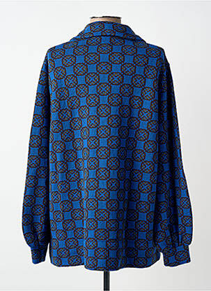 Pull coupe droite manches longues bleu SIYU femme