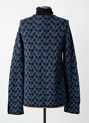 Pull col roulé manches longues manches longues bleu SIYU femme