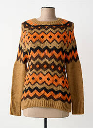 Pull coupe cintrée manches longues marron MAISON HOTEL femme