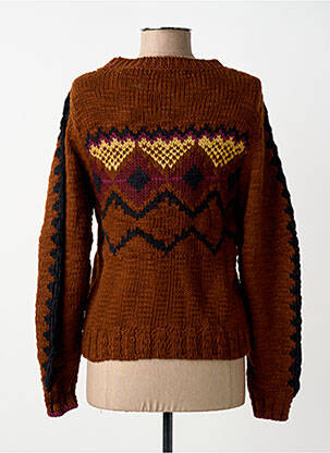 Pull coupe cintrée manches longues marron MAISON HOTEL femme