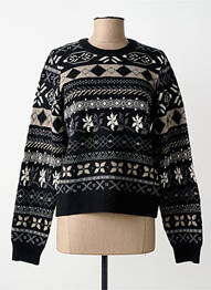 Pull col rond manches longues noir SKALL STUDIO femme