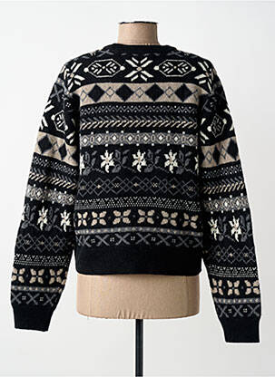Pull col rond manches longues noir SKALL STUDIO femme