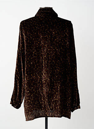 Chemisier imprimé fantaisie manches longues marron SIYU femme
