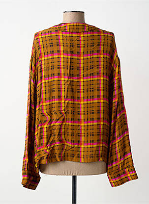 Chemisier tissage crêpe manches longues orange ATTIC AND BARN femme