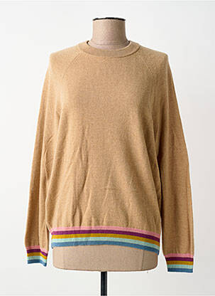 Pull col rond manches longues marron LES TRICOTS DE LÉA femme