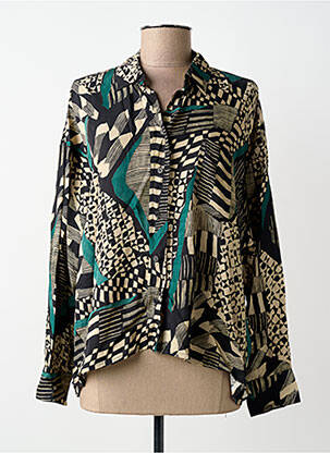 Chemisier imprimé fantaisie manches longues noir BELLE PIÈCE femme