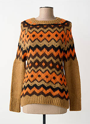 Pull coupe cintrée manches longues marron MAISON HOTEL femme