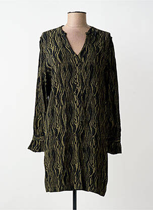 Robe courte manches longues manches longues vert FIVE femme