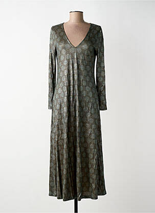 Robe longue manches longues manches longues vert SIYU femme