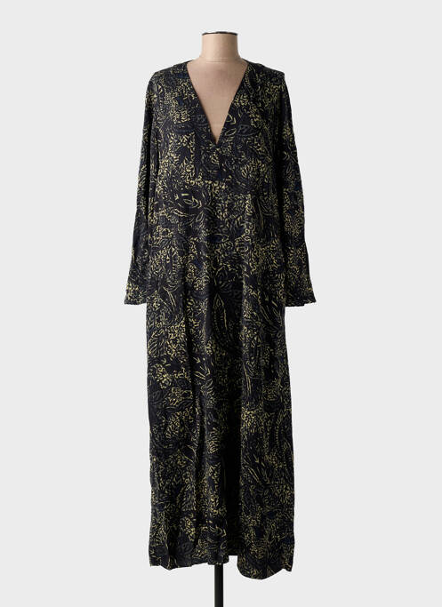 Robe longue manches longues manches longues noir DIEGA femme