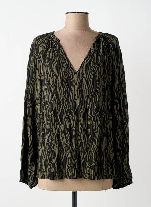 Blouse imprimé fantaisie manches longues vert FIVE femme