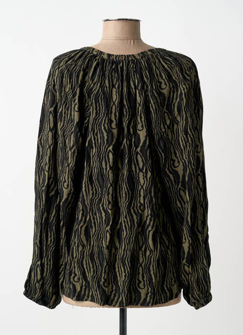 Blouse imprimé fantaisie manches longues vert FIVE femme